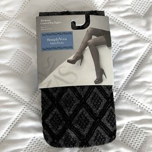 Vera Wang black textured tights